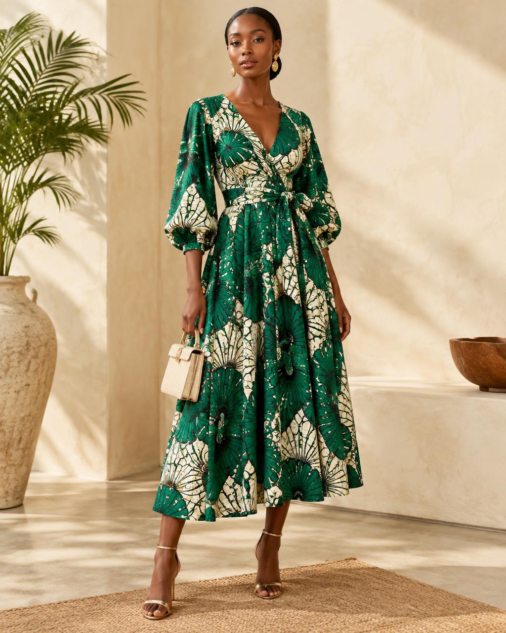 Robe portefeuille émeraude