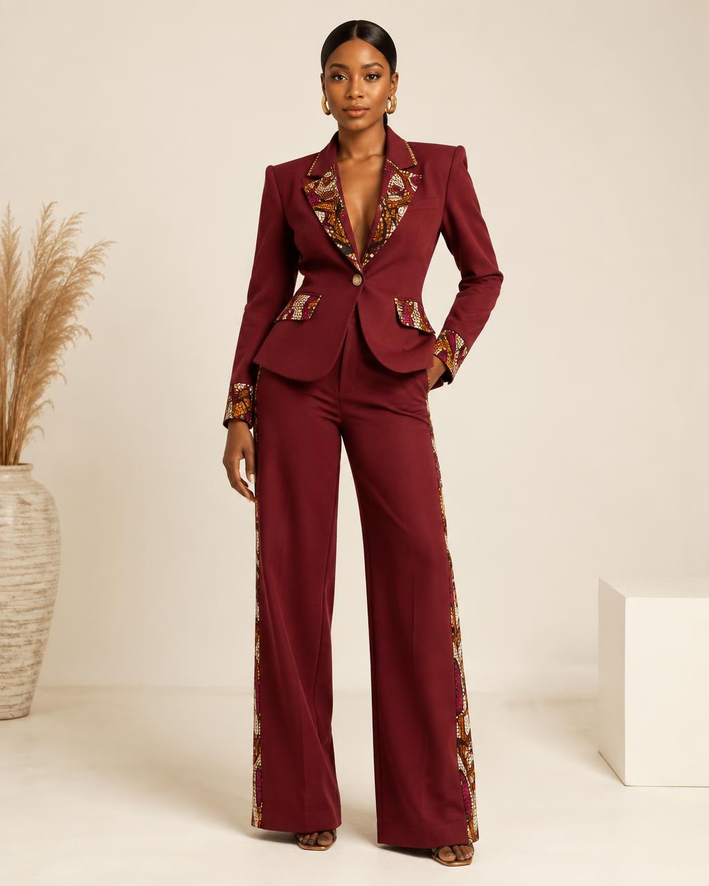 Tailleur bordeaux